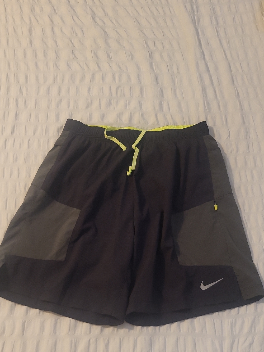 Womens Running Nike Black Shorts with Neon Yellow Accent